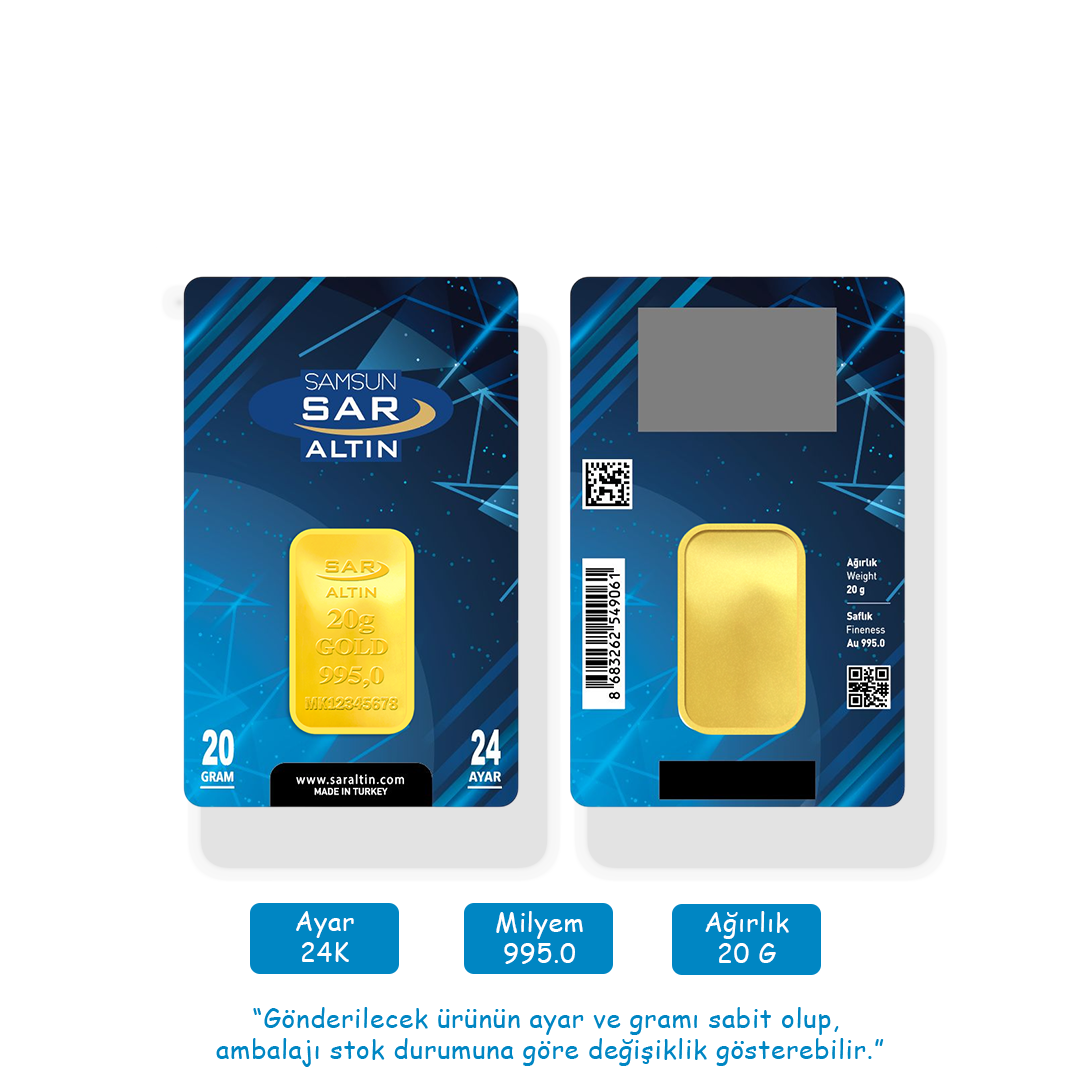 20 gr 24 Ayar SAR Gram Altın