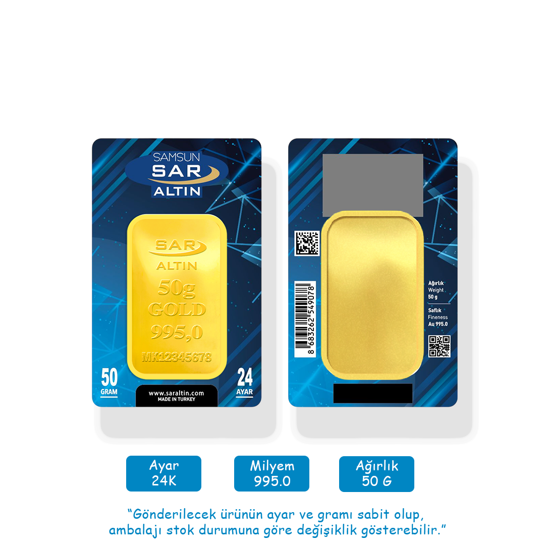 50 gr 24 Ayar SAR Gram Altın